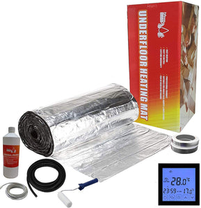 Elite Red Electric Underfloor Foil Heating Kit 150w per m² with Touchscreen Thermostat