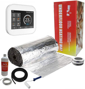 Elite Red Electric Underfloor Foil Heating Kit 150w per m² with WiFi Enabled MC6 Smart Thermostat