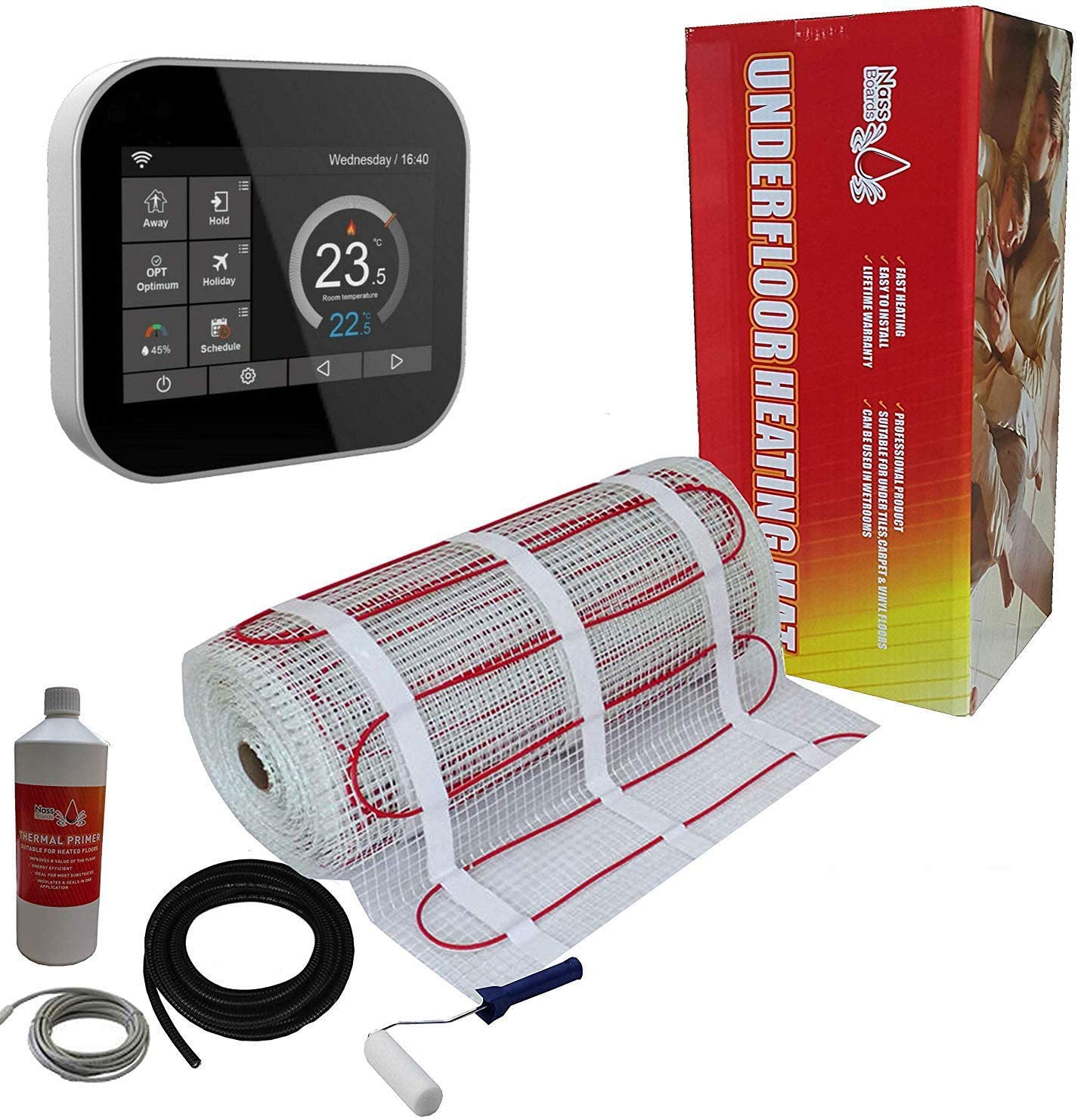 Electric Underfloor Heating Kit 150w per m² with WiFi Enabled MC6 Smart Thermostat