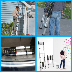 Telescoping Ladder - Lightweight Aluminium Metal - Telescopic, Compact, Multi Purpose