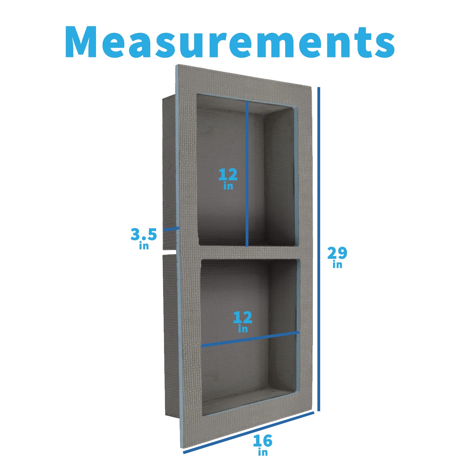 Shower Niche - Tileable Shelf, Wet Room Alcove Recess, Waterproof Storage Easy Install