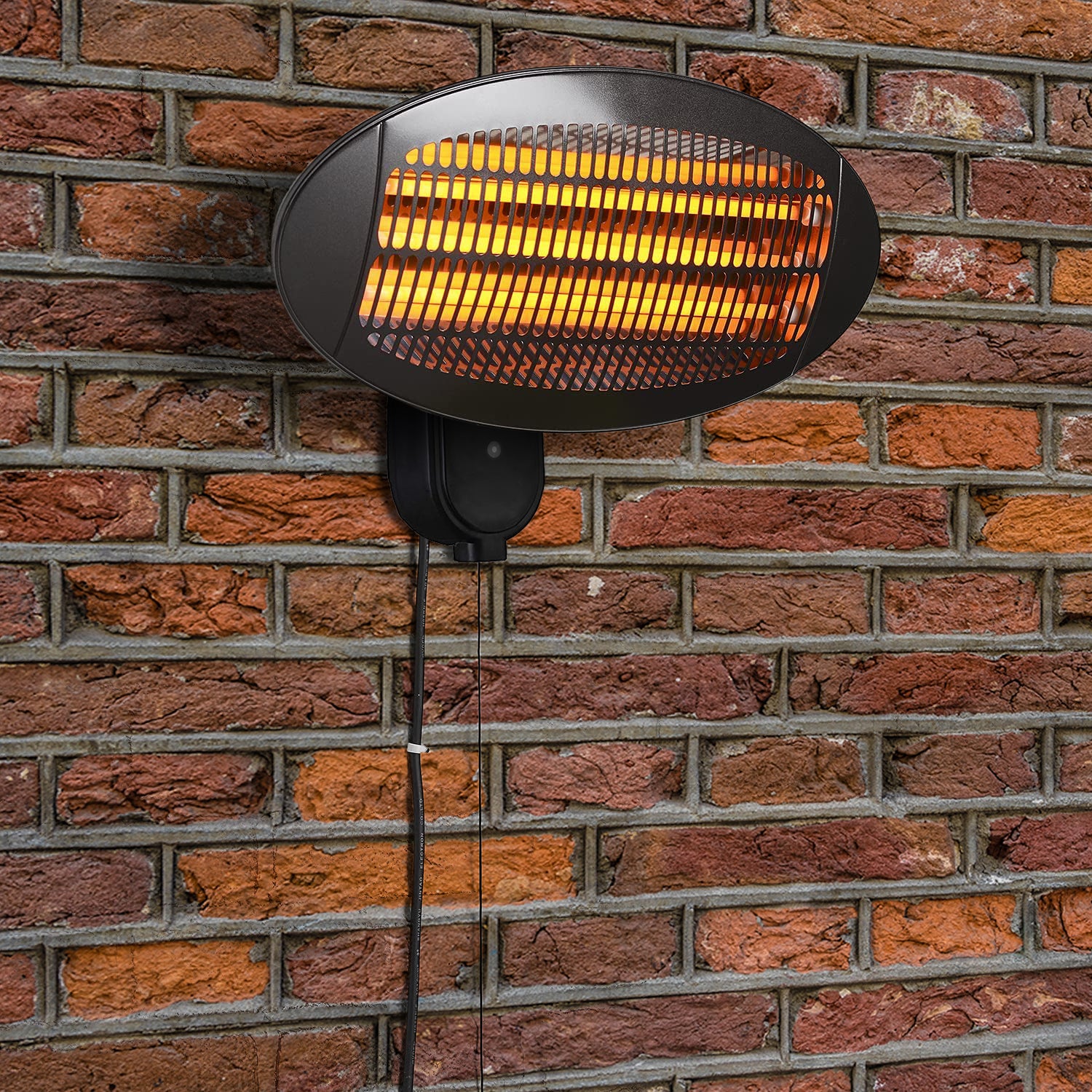 Wall Mounted Heaters Made from Steel, Powered by Electric Quartz Bulbs