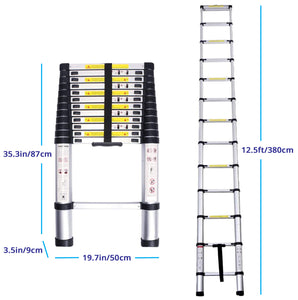 Telescoping Ladder - Lightweight Aluminium Metal - Telescopic, Compact, Multi Purpose