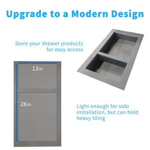 Shower Niche - Tileable Shelf, Wet Room Alcove Recess, Waterproof Storage Easy Install